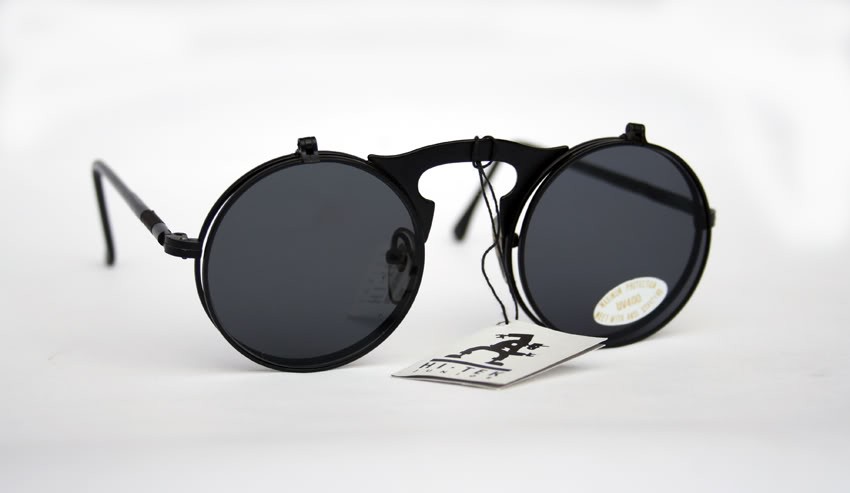 Black Flip Up Prescription Sunglasses Flat Lens Flip Ups Goth