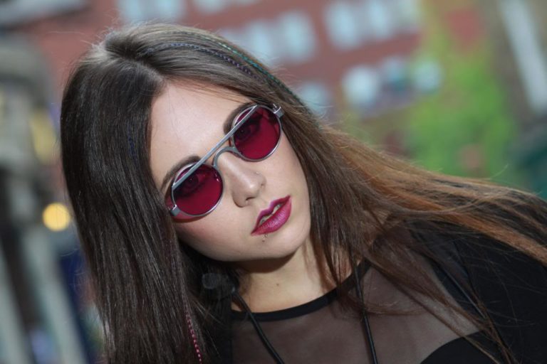 Hi Tek round silver metal sunglasses with custom pink lenses HT-4011 unusual unique