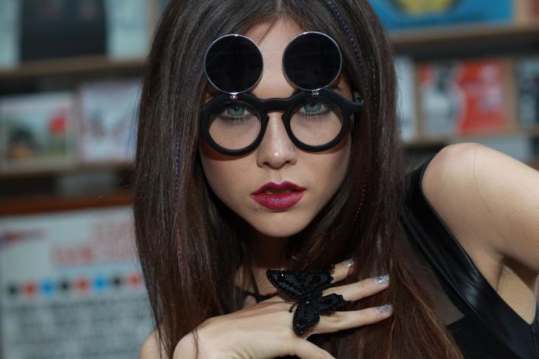 Vintage round flip up sunglasses Goth Steampunk style Retro 1950's