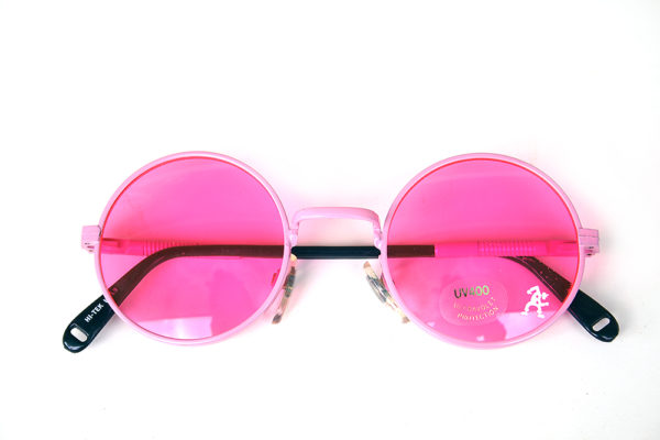 Round pink metal sunglasses