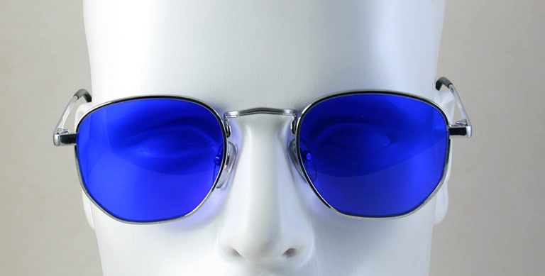 Men's round square silver metal aviator sunglasses Hi Tek model 3888