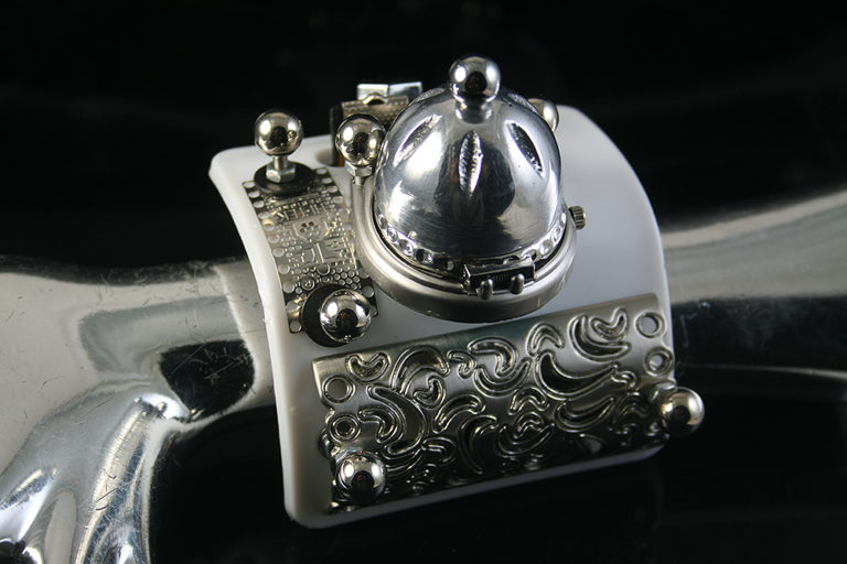 unusual design steampunk wrist watch cuff Hi Tek Alexander