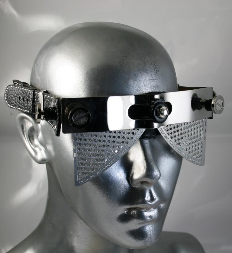 handmade futuristic steampunk eye wear sunglasses mask Hi Tek - Image 2