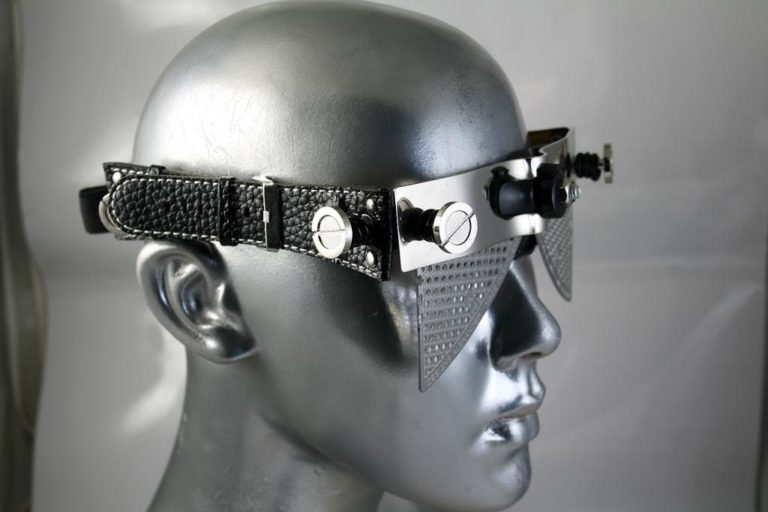 handmade futuristic steampunk eye wear sunglasses mask Hi Tek - Image 3
