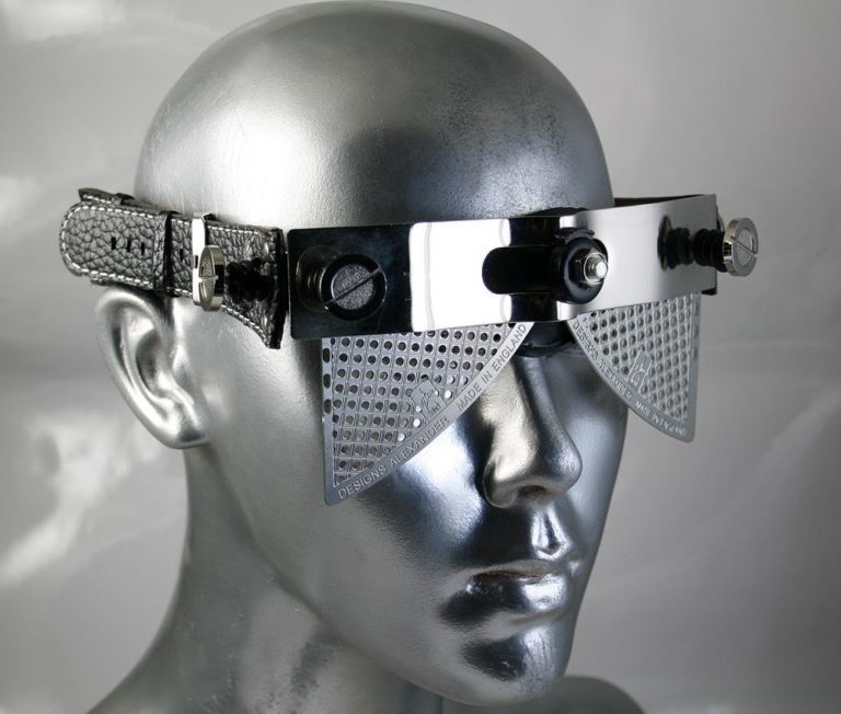 handmade futuristic steampunk eye wear sunglasses mask Hi Tek