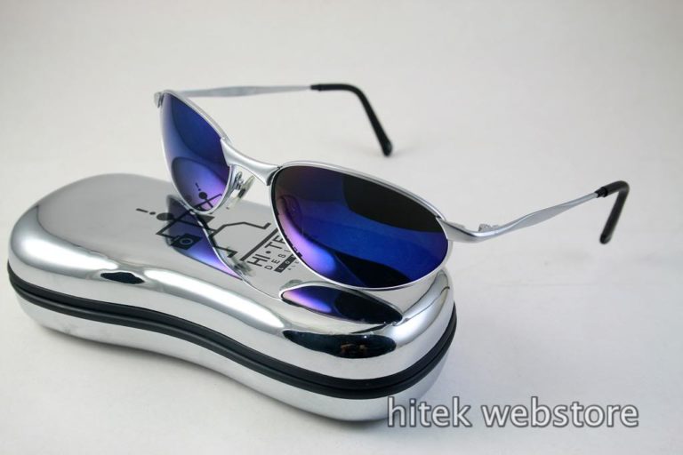 mens sunglasses shades silver metal frame blue mirror lens aviator Hi Tek model-2525