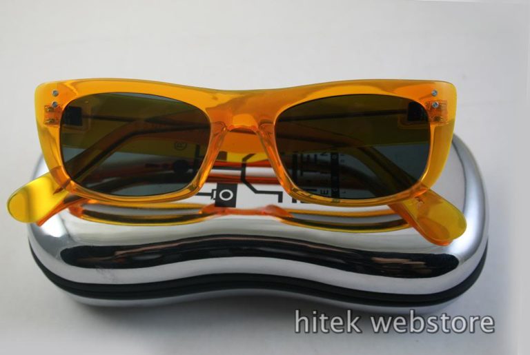 HI TEK oblong neon orange sunglasses polarized lens - Image 4