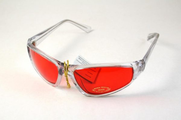 red lens goggle sunglasses
