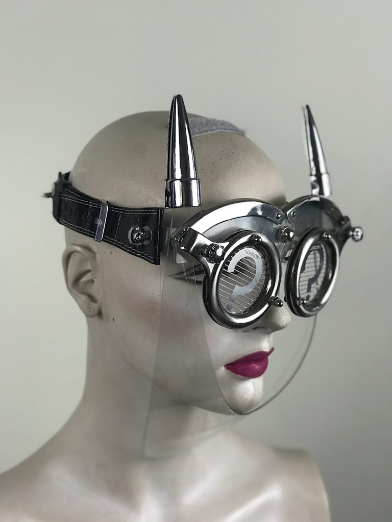 eye wear mask with metal horns perforated metal ocular lens Hi Tek - Image 5
