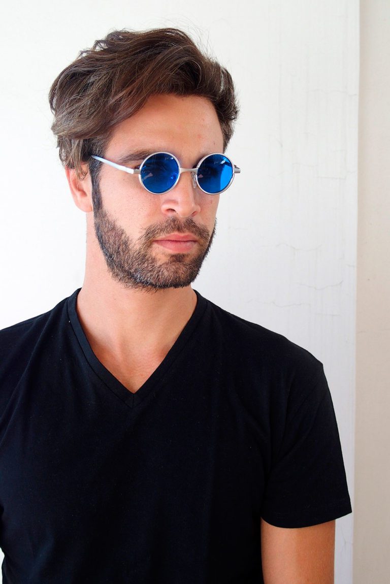 small round silver sunglasses