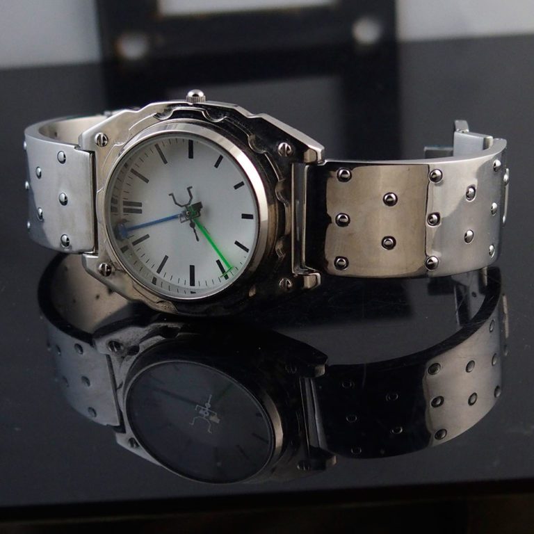 Mens wrist watch vintage, minimalistic design Goth Cyber punk Hi Tek Watch