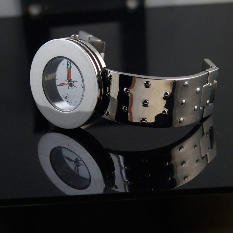 Unisex wrist watch all silver minimal design cyberpunk cybergoth watch - Image 3
