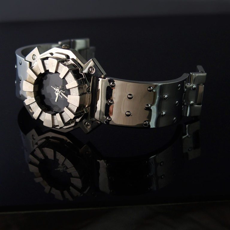 Mens watch silver case black face Hi Tek Alexander unusual unique