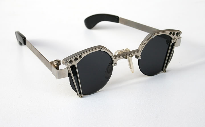 Hi Tek round silver metal sunglasses cult-6b unusual unique