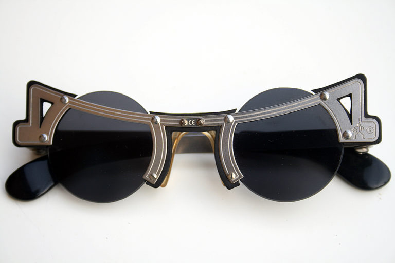 Hi Tek round silver metal sunglasses cult-16 unusual unique - Image 2