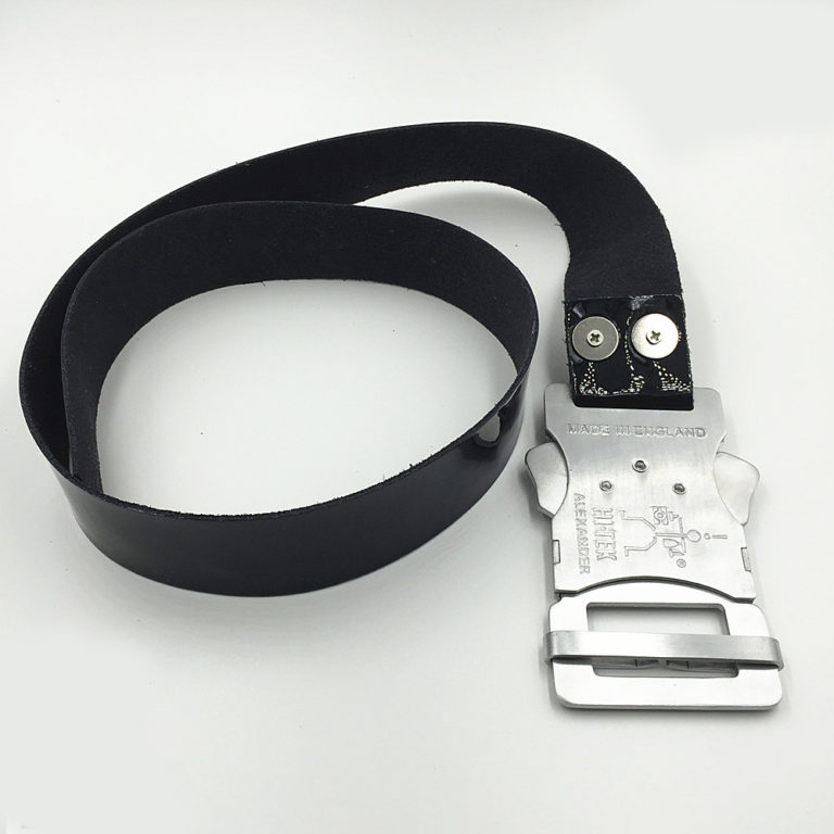 black leather Dr. Who belt with aluminium seatbelt buckle fastener from Hi Tek Alexander - Image 3
