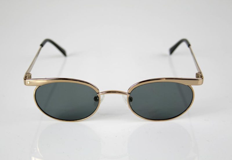mens oval sunglasses retro Steampunk style gold frames - Hi Tek Webstore