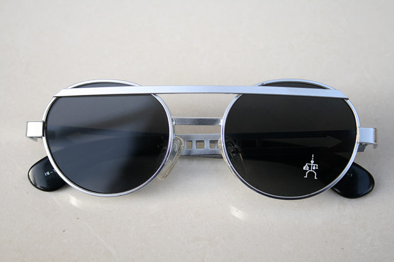 Hi Tek vintage round silver metal sunglasses  HT-4005