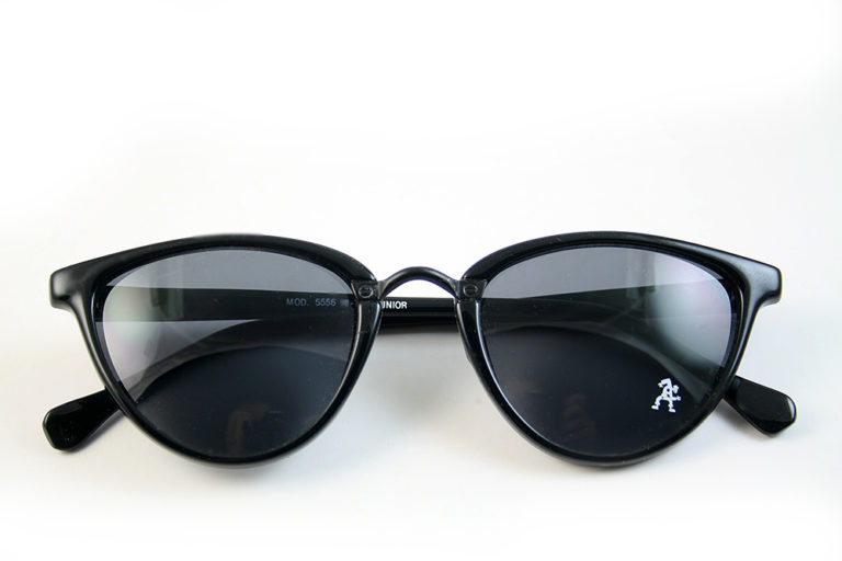 Retro cat eye sunglasses black frame black lens Hi Tek model HT-5556