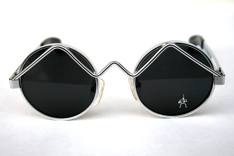 vintage round silver metal frame sunglasses Hi Tek HT-4007