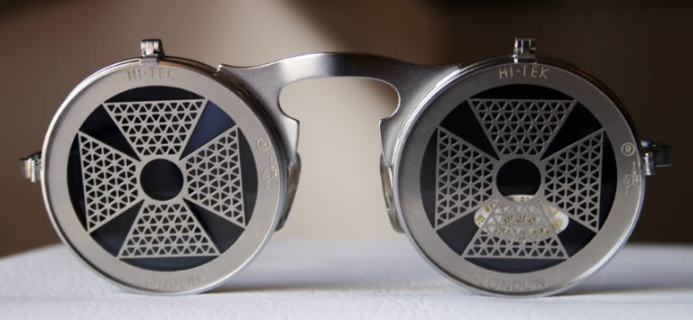 Hi Tek unisex round metal flip up sunglasses model HT-006-CROSS