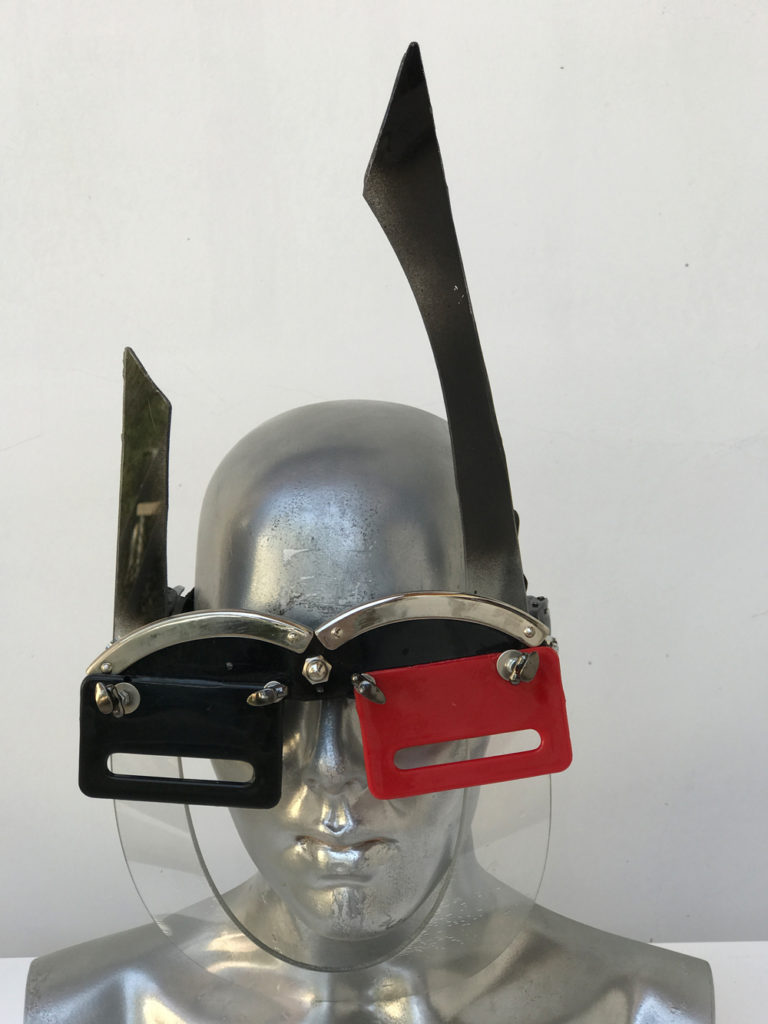 red and black mask