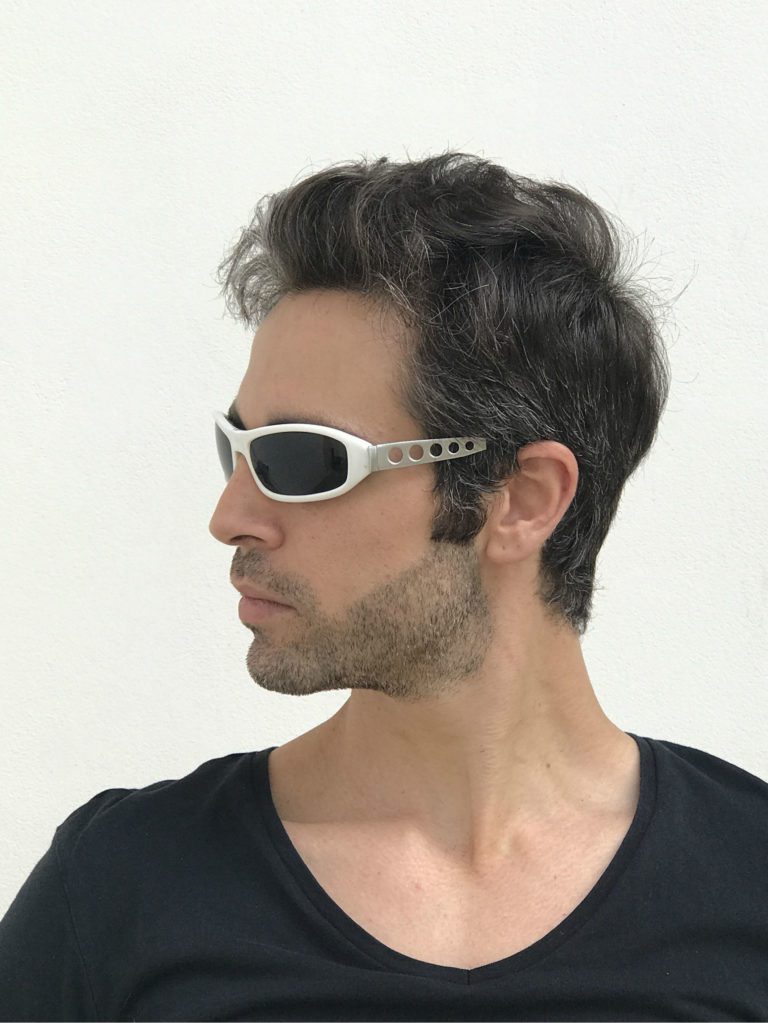 white goggles sunglasses metal temples black lens Hi Tek - Image 3