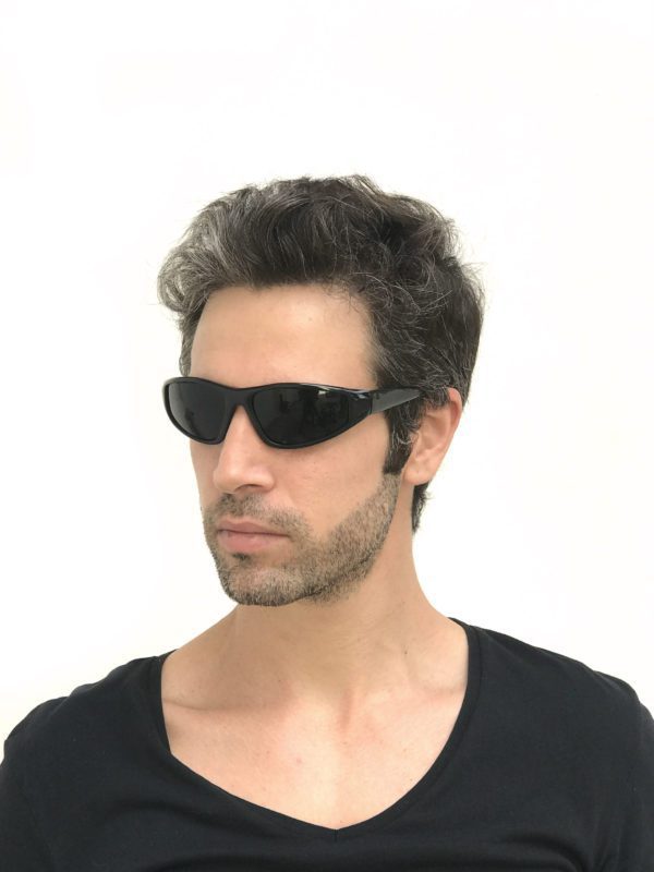 black goggle sunglasses