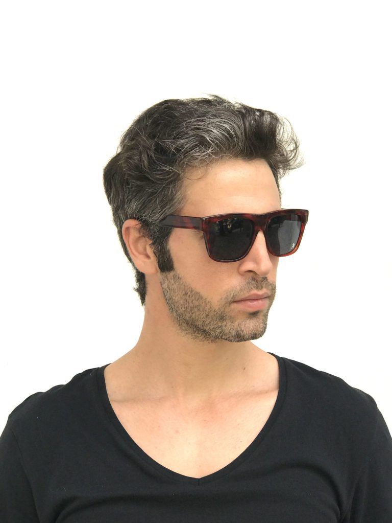 rectangle tortoise retro sunglasses flat top Hi Tek HT-92111 - Image 5