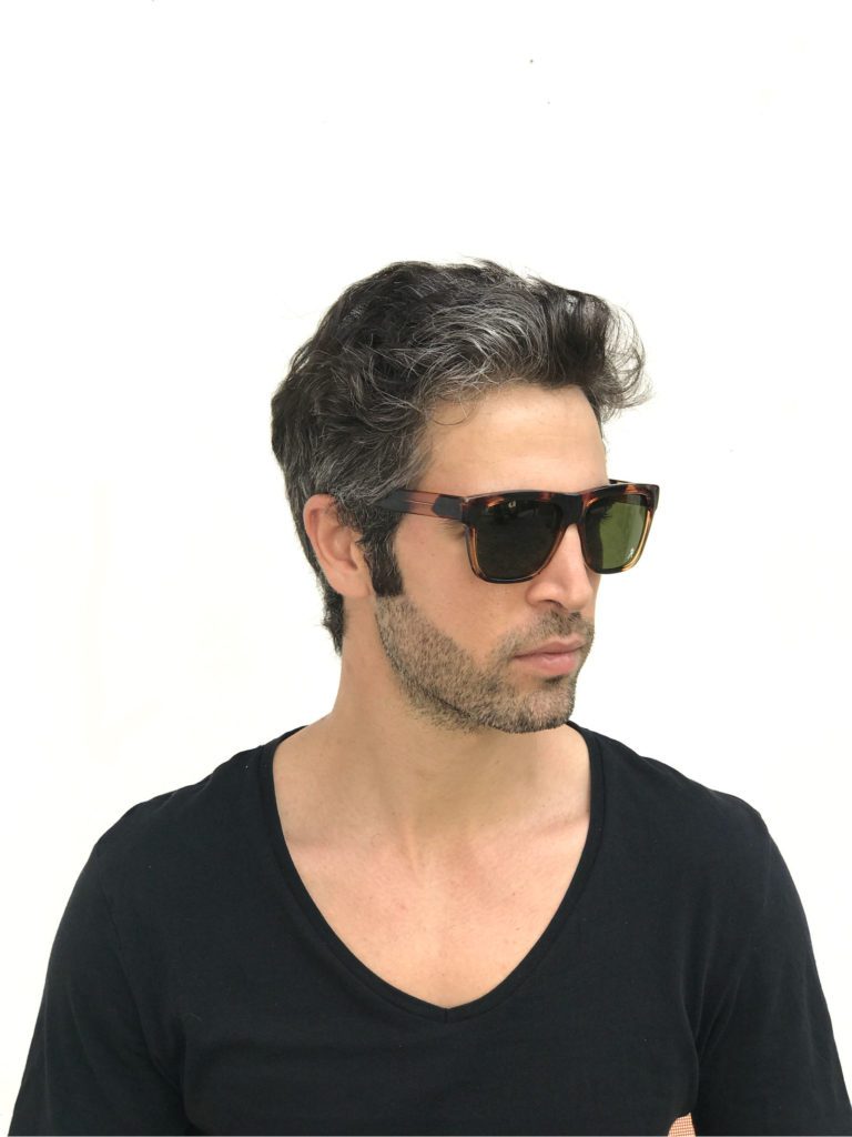 retro rectangular tortoise sunglasses with green lenses Hi Tek HT-92111 - Image 6