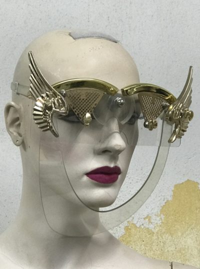mask with gold angel wings