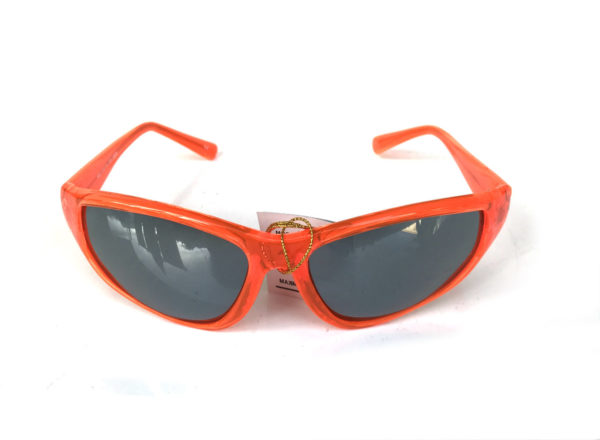 neon red goggle sunglasses