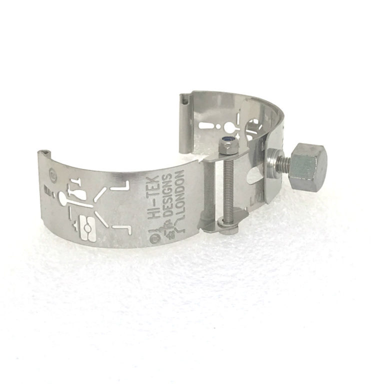 Ht Tek Alexander stainless steel watch strap unusual unique large logo