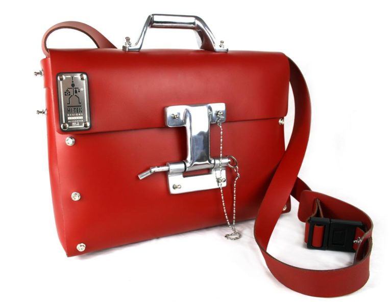Hi Tek  leather messenger bag briefcase for men unusual design