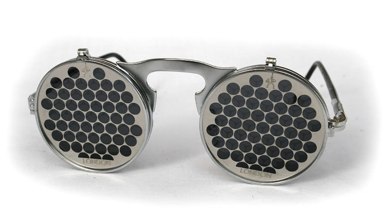 Hi Tek unisex round metal flip up sunglasses model HT-006-CIRCLE