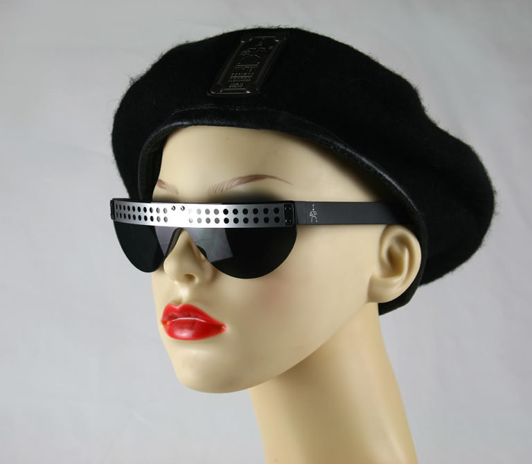 unisex oblong black metal sunglasses  SG/F 600-G-R