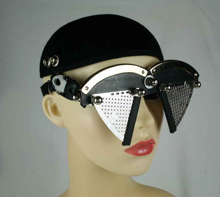 handmade futuristic modern steampunk eye wear mask Hi Tek