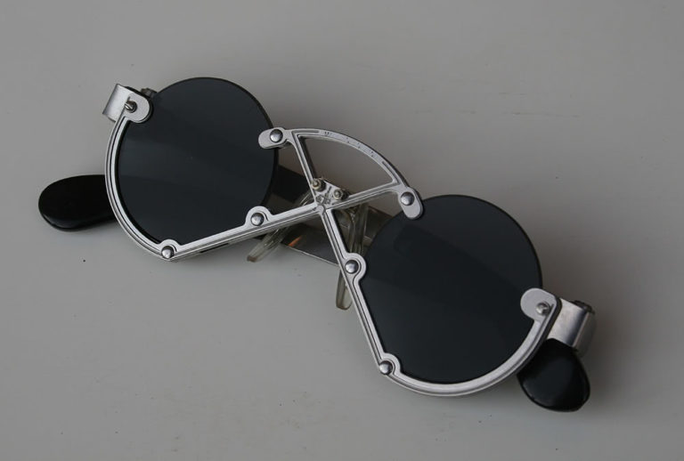 Hi Tek round silver metal sunglasses cult-11 handmade unusual