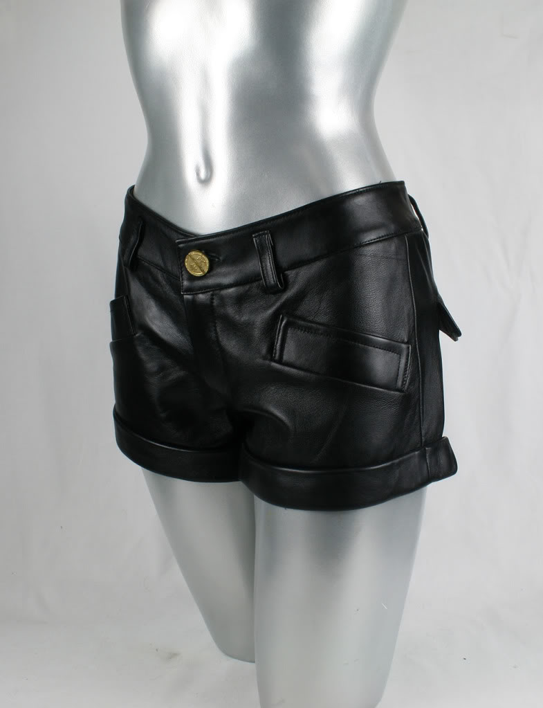 leather hot pants shorts