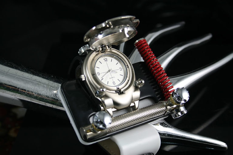 Unisex retro futuristic Steampunk black and white watch cuff Hi Tek HTSTW063 unusual unique - Image 5