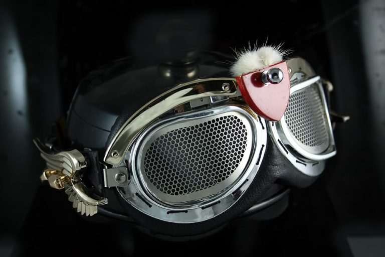 motorcycle aviator retro futuristic Steampunk Goggles mask Hi Tek