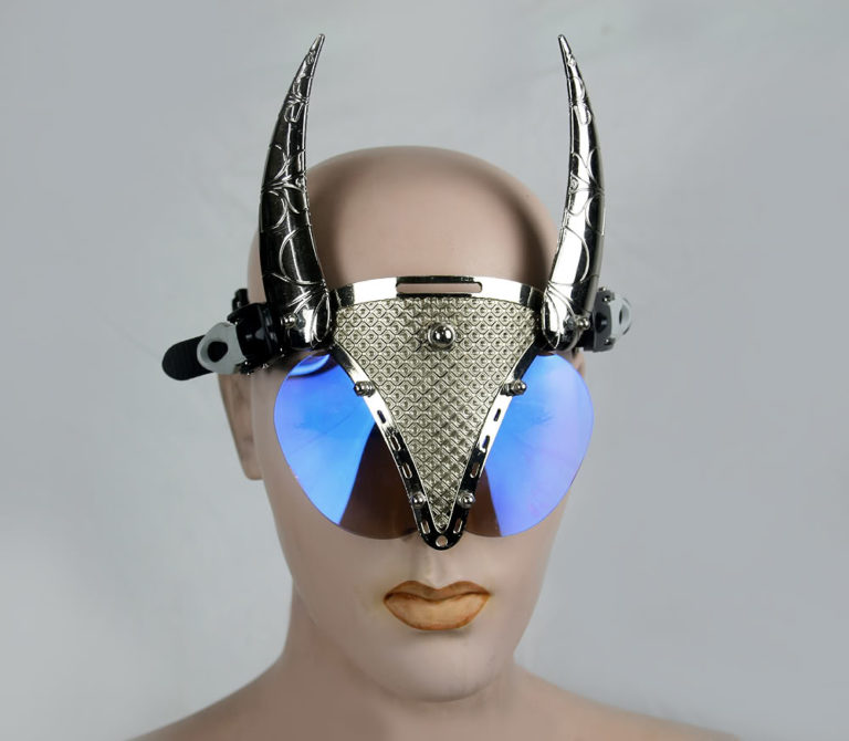 handmade futuristic modern steampunk unusual eye wear mask Hi Tek - Image 2
