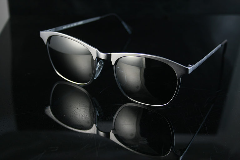 square silver retro sunglasses polarised lenses Hi Tek  HT-8642 - Image 2