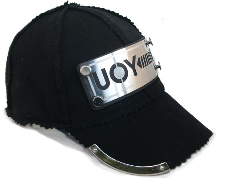 black wool and cashmere baseball cap HI TEK unusual unique - Image 2