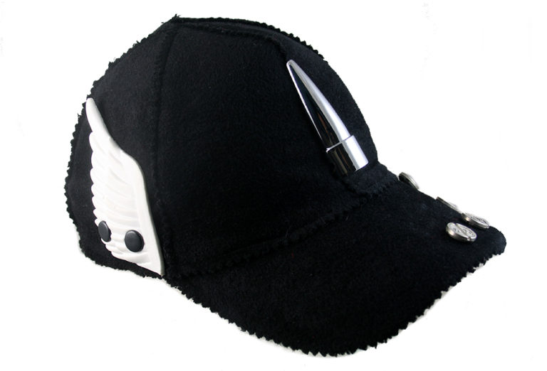 black wool baseball cap HI TEK unusual unique - Image 3