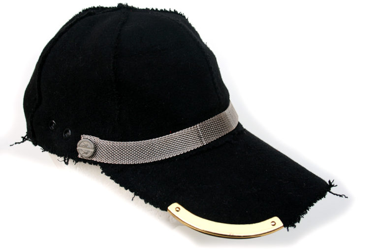 black wool baseball cap HI TEK unusual unique
