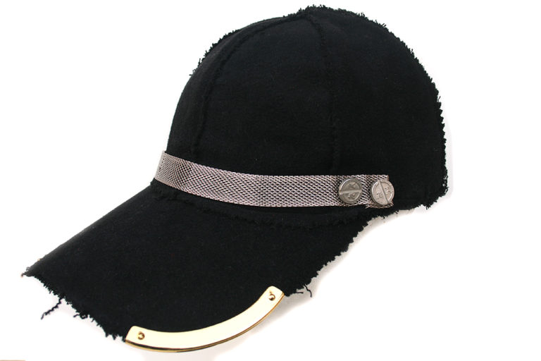 black wool baseball cap HI TEK unusual unique - Image 2