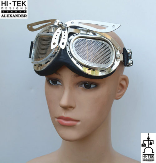 motorcycle aviator retro futuristic Steampunk Goggles Hi Tek Hi Tek