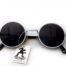 round silver metal sunglasses