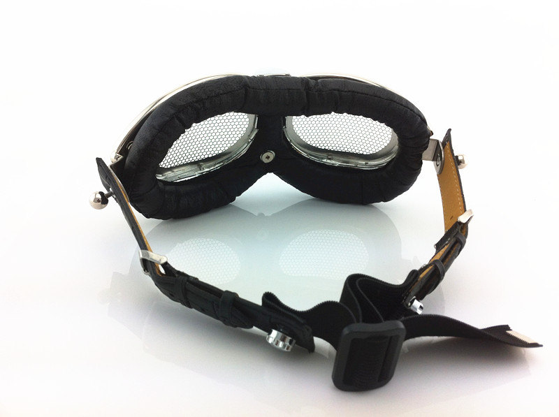 steampunk goggles weathered brass black lenses question mark ocular  stainless steel lens